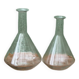 Paire de carafes en verre, art déco