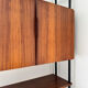 Modular vintage library in teak and black metal — Italian design,