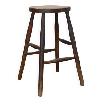 Tabouret haut d'atelier en bois