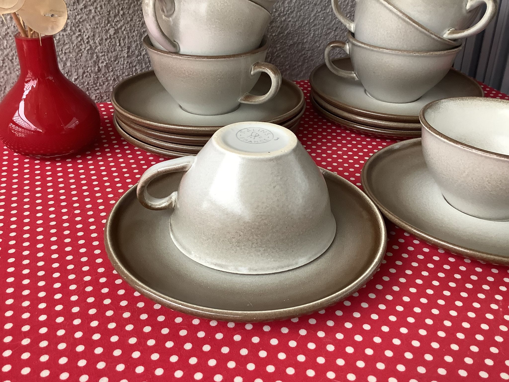 Tasses Salins France émaillé imitant le grès