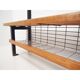 Locker room in gym with rail for coats