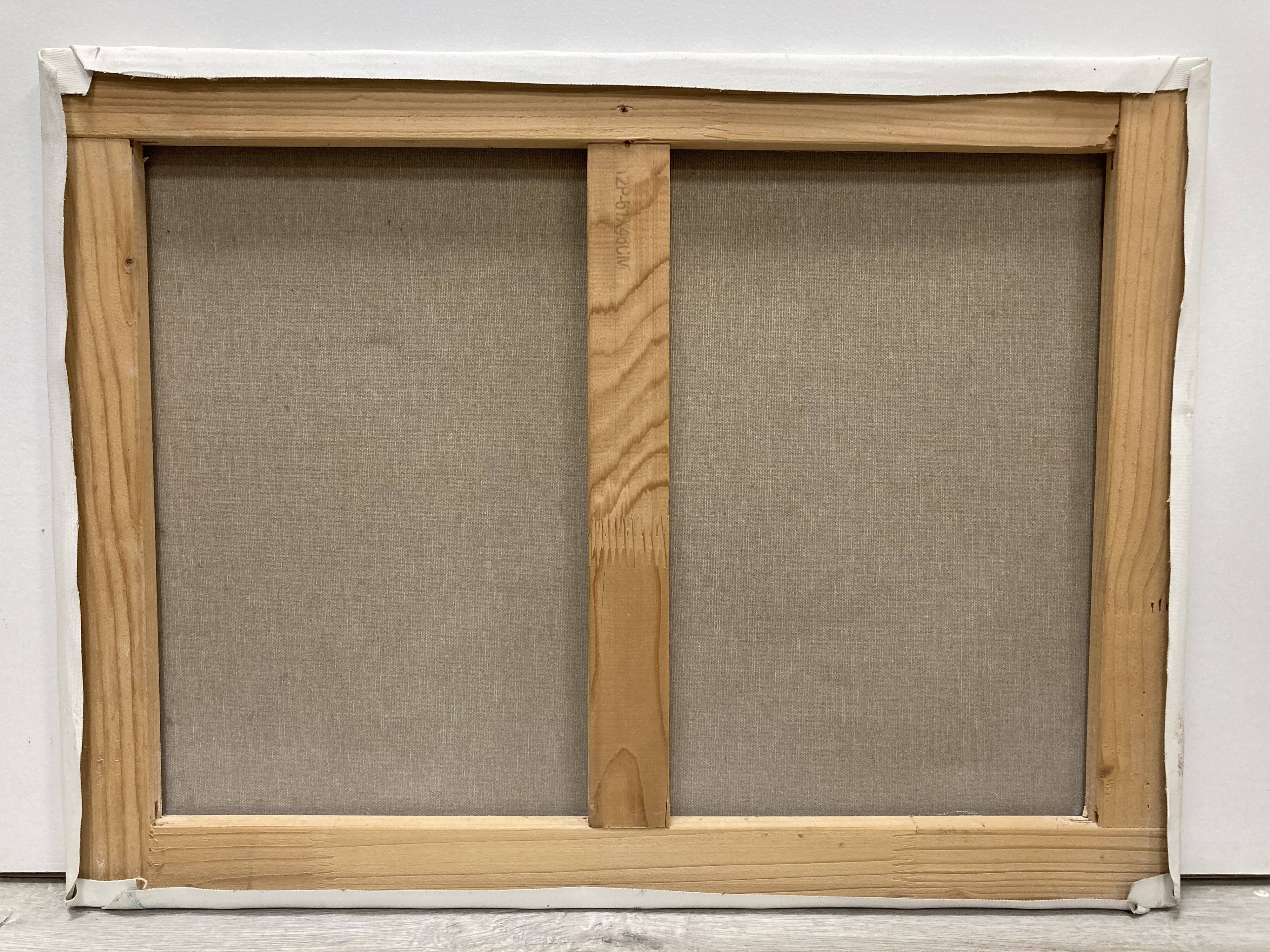 Painting on vintage canvas