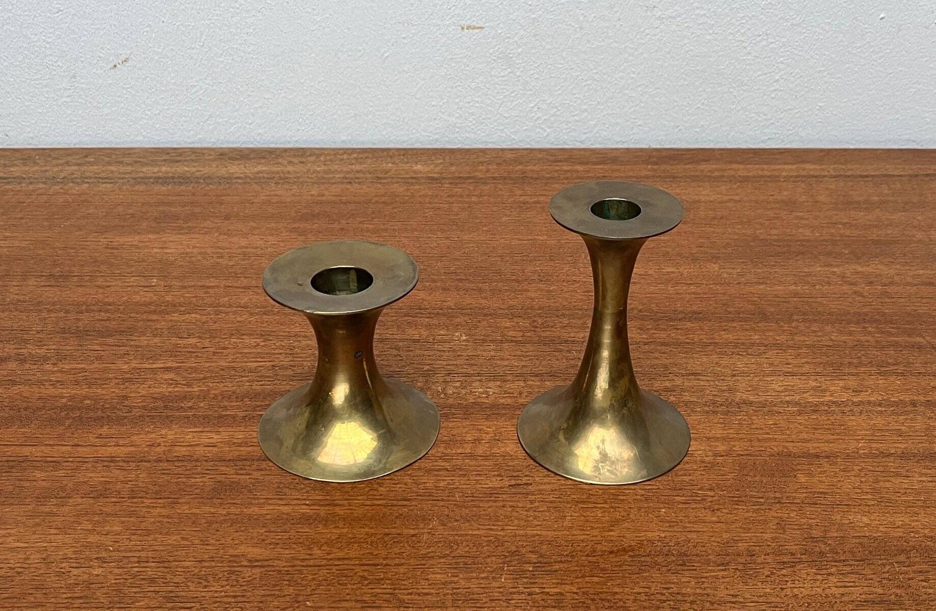Mid-Century Brass Candleholders, 1960s, Set of 2