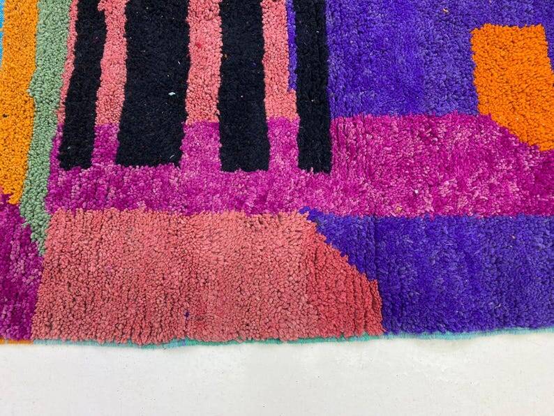 Handmade natural wool rug 250cm x 150cm