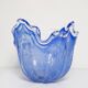 Medium blue Murano glass bowl, mid-century style, Italy, 2000s.
