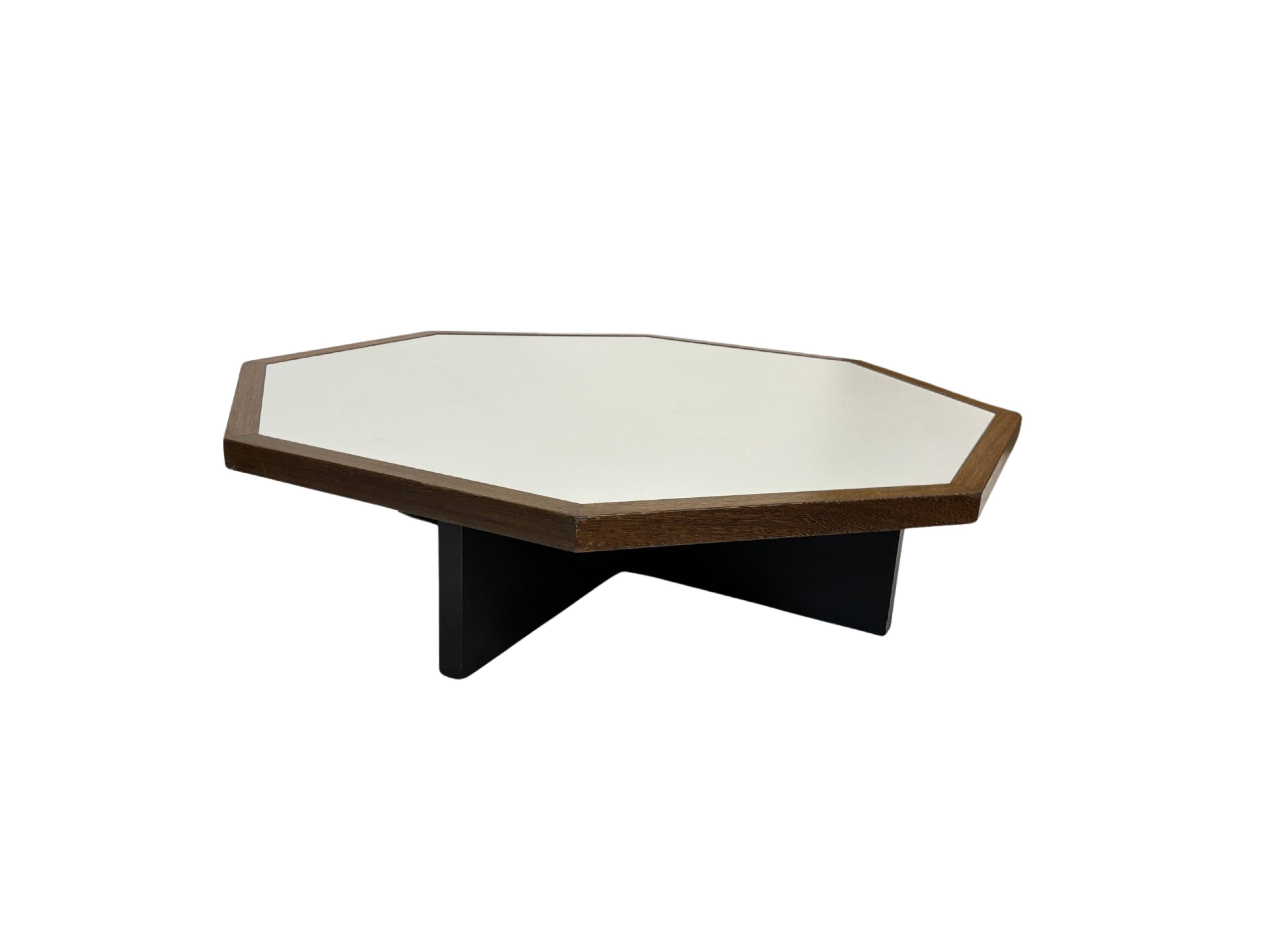 Vintage coffee table octagon design 1970s wenge octagon