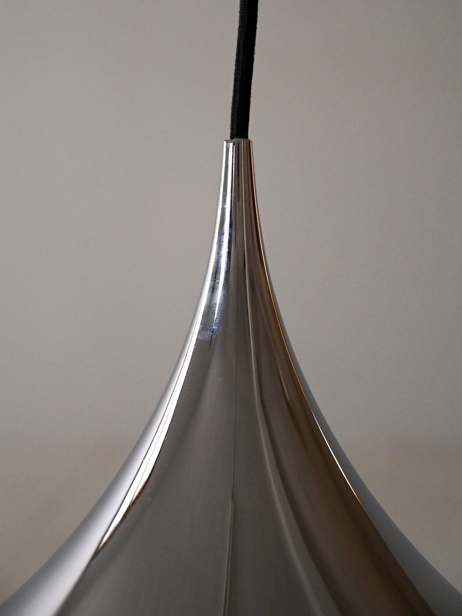 Silver metal pendant light by Bonderup & Thorsten