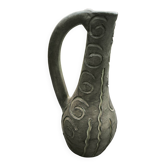 Large vintage ceramic pitcher vase – relief spiral decoration – no.