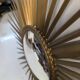 Golden metal witch's eye sun mirror from the 70s, 86cm.