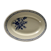 Plat long ancien demi-porcelaine Badonviller