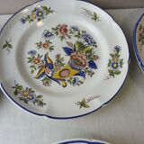 Lot of old plates, Decoration Rouen / peasant, St Clement PD