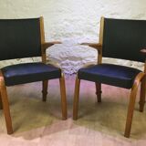 Pair of Bow Wood armchairs 1950s