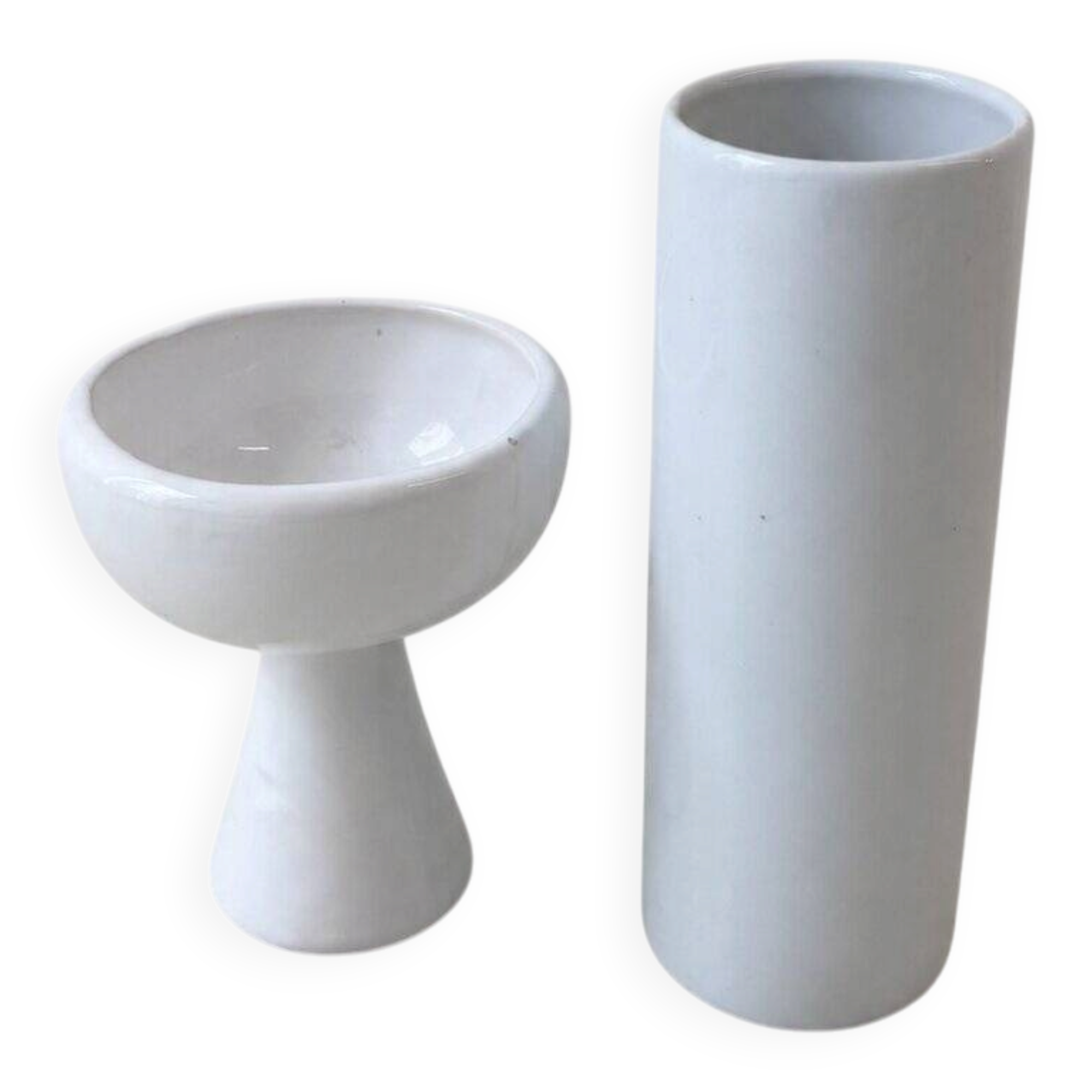Soliflore et bougeoir en porcelaine