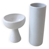 Single flower vase and candlestick in porcelain