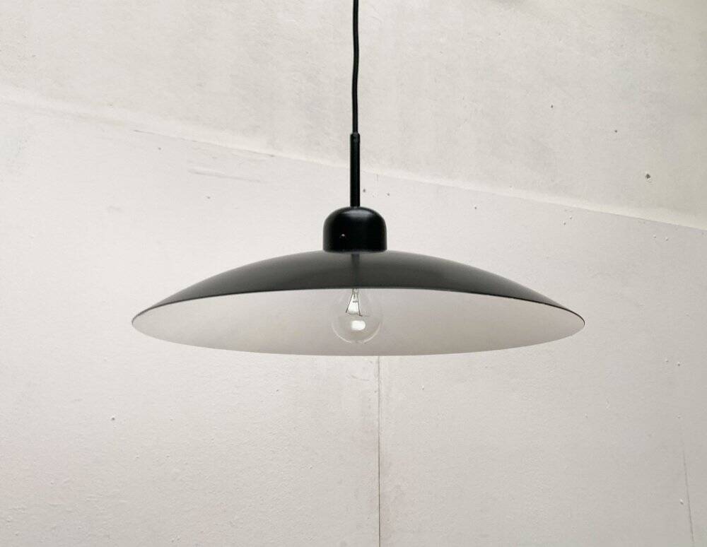 Postmodern vintage pendant lamp with counterweight by Metalarte, 1980s.