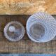 Vintage Molded Glass Bonbonnière Sugar Bowl #D903