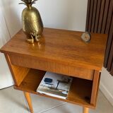 Vintage light wood bedside table