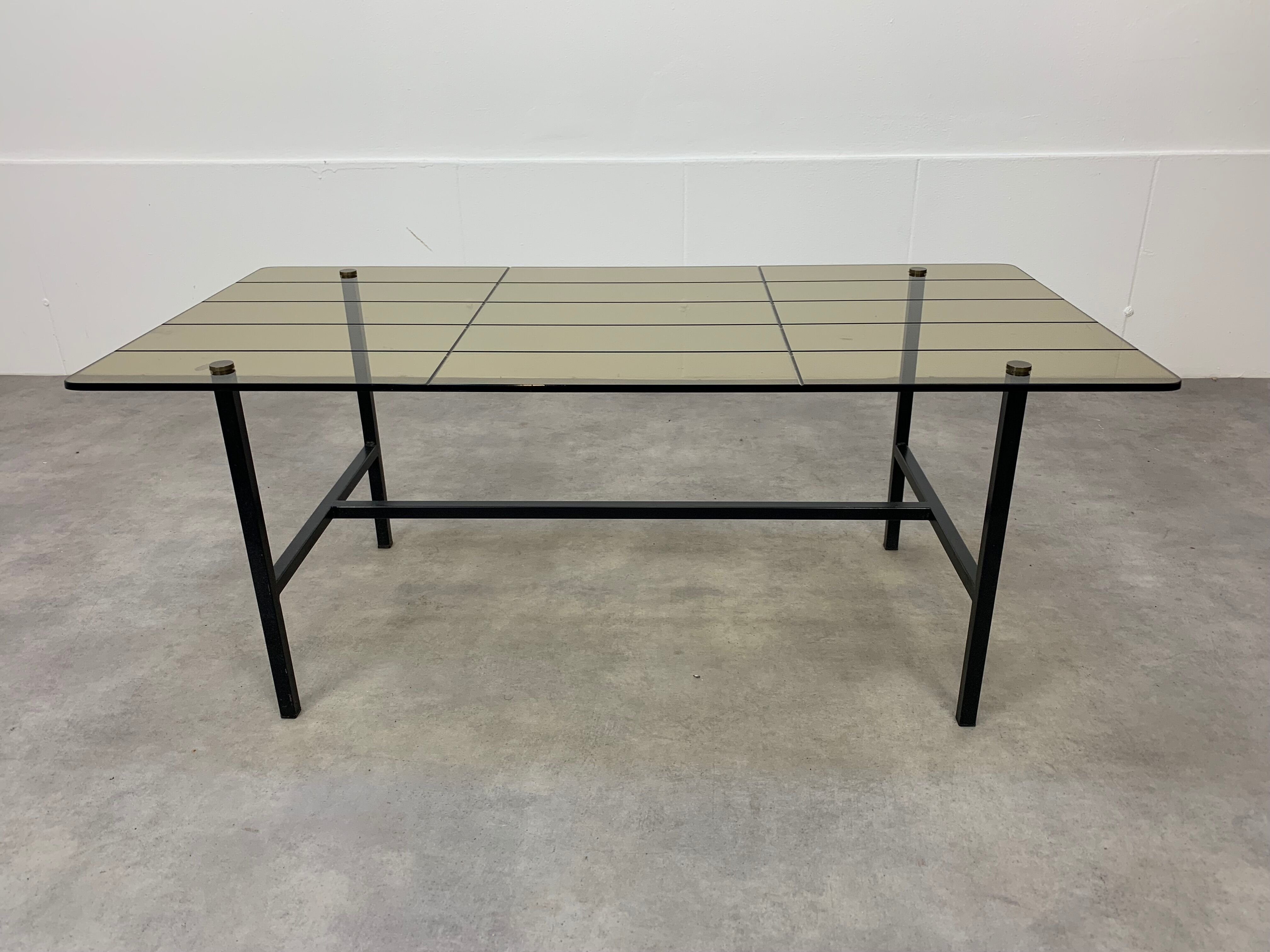 Coffee table metal and glass, 50s
