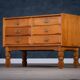 Brutalist Drawer Chest in Oak by Henning Kjærnulf, 1970s