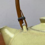 Mid-century ceramic teapot with bamboo handle, 1960s.