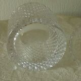 Bonbonniere pot couvert en verre decor pointe de diamant