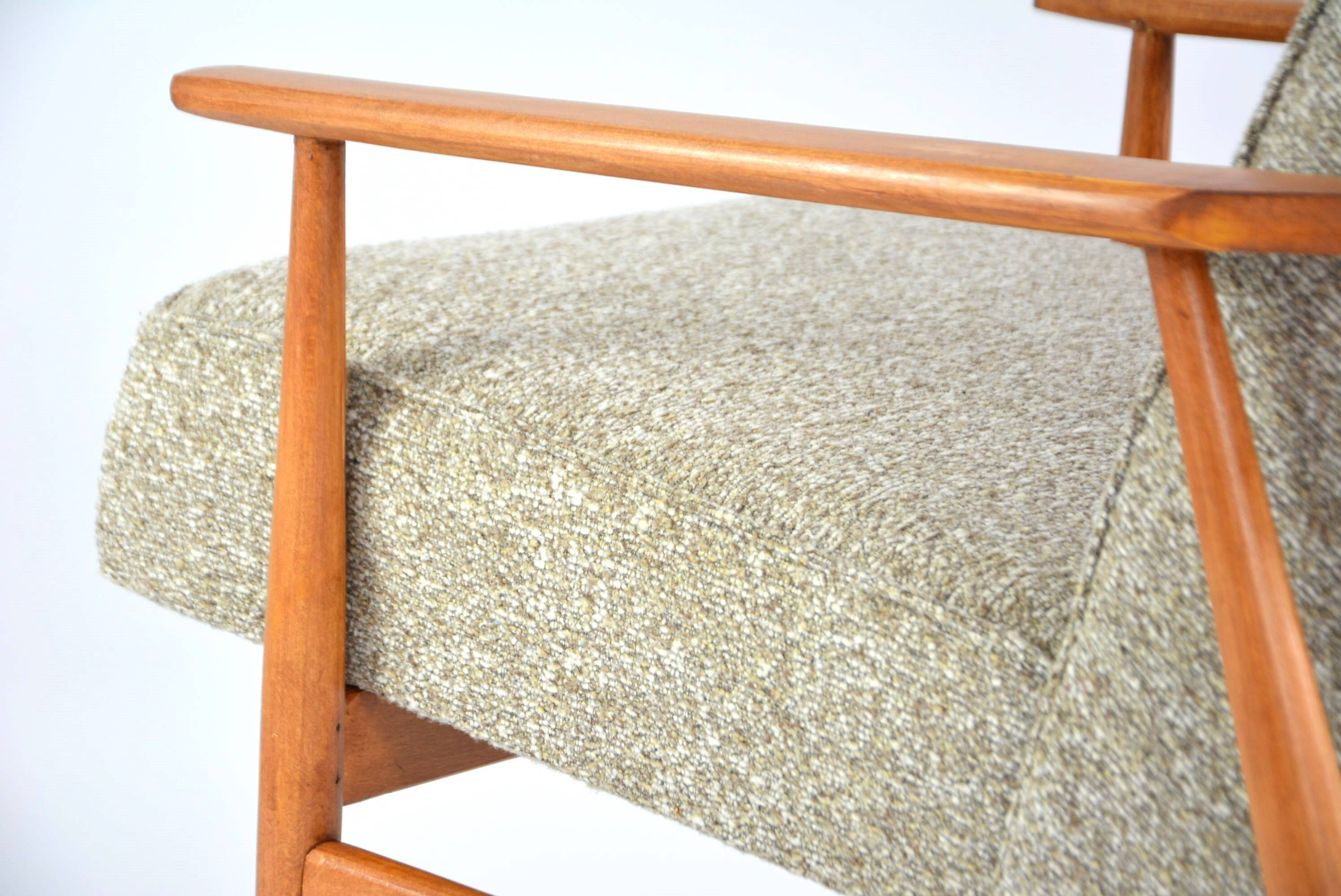 Fauteuil fox chiné beige et crème