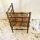 Vintage Art Deco corner chair in bobbin wood and fabric, circa 1930