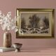 Italian winter landscape painting oil on canvas
