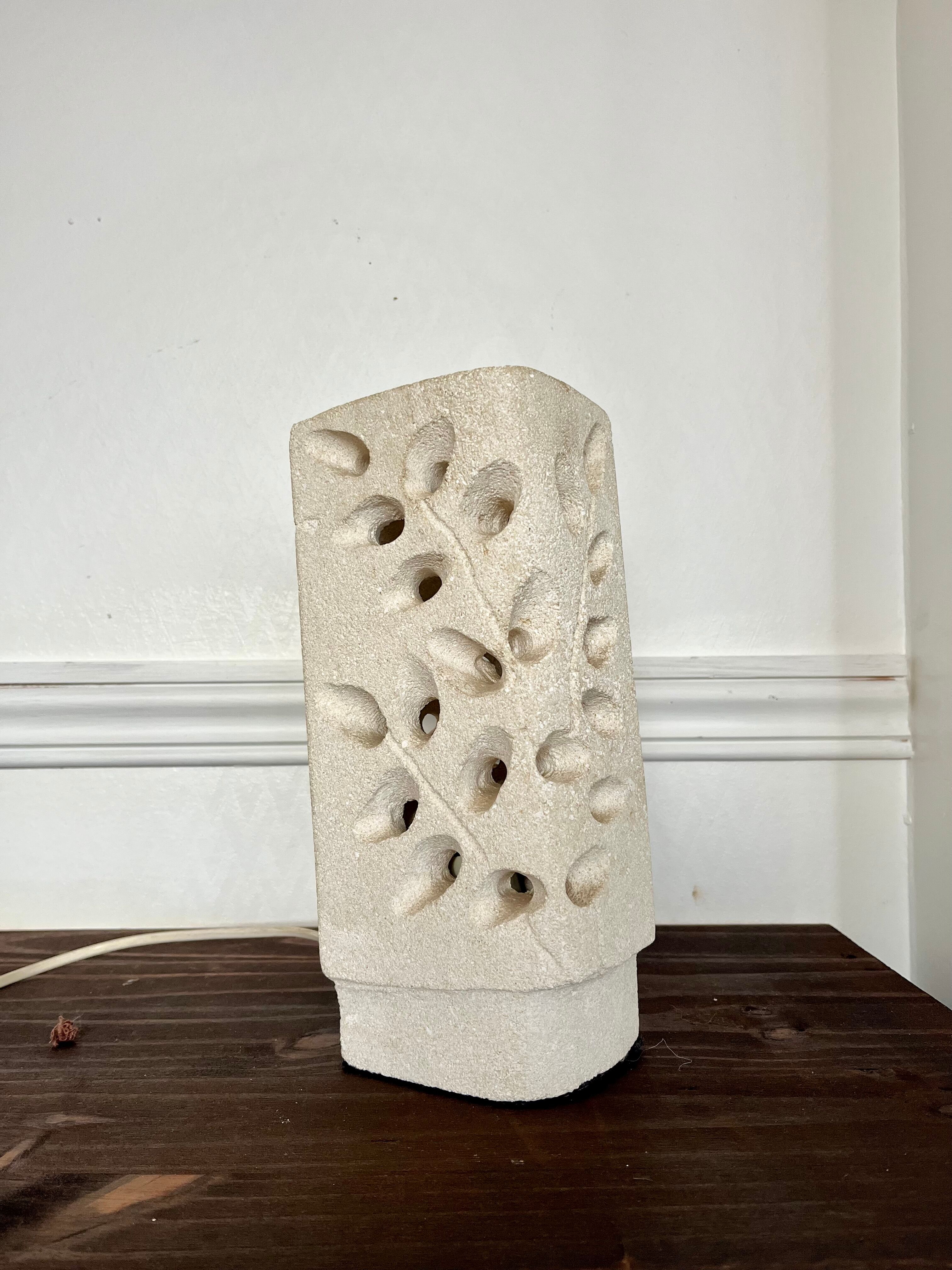 1970s stone sculpture lamp