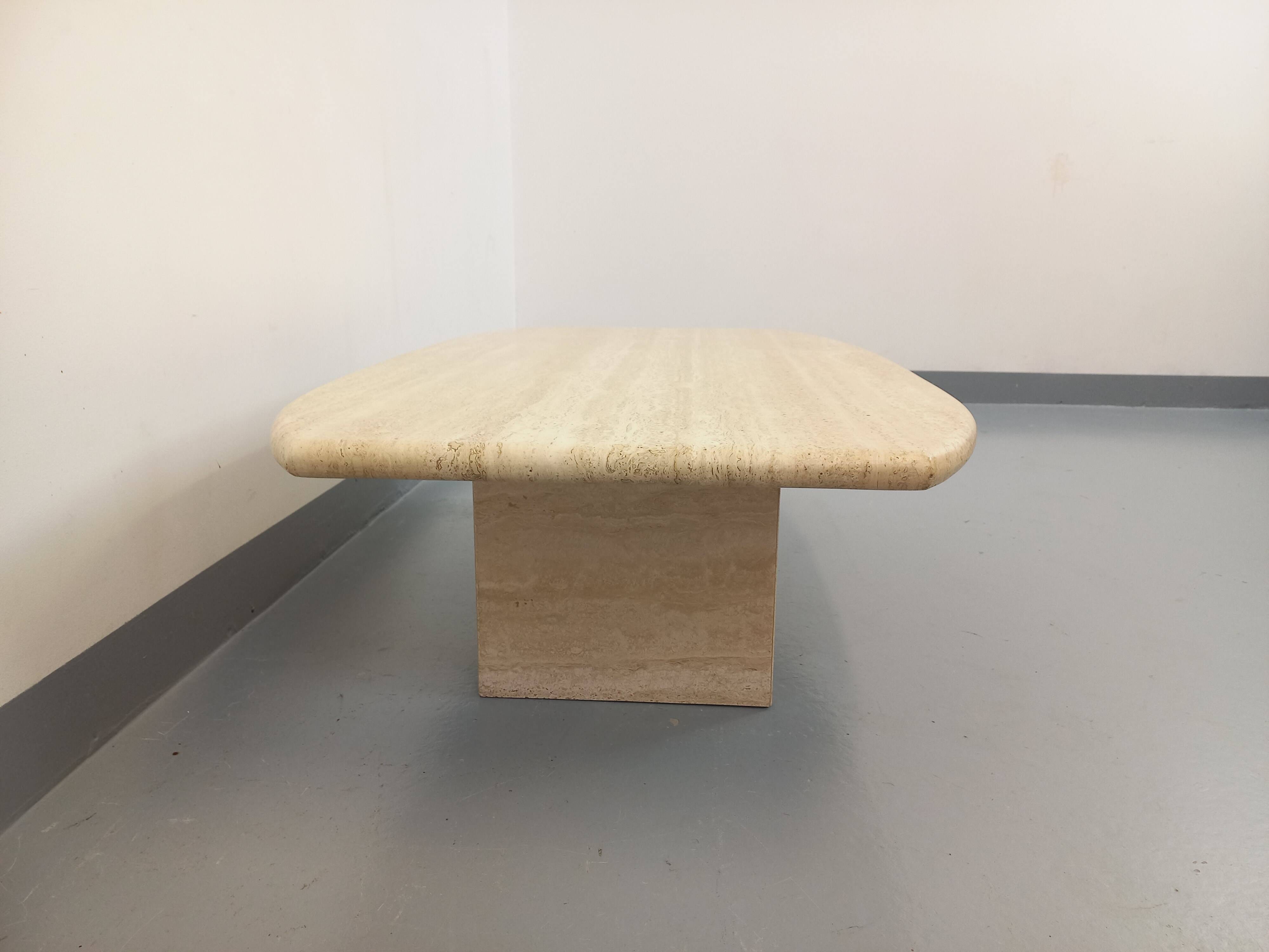 Vintage travertine coffee table from the 80s