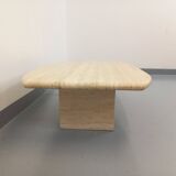 Table basse vintage en travertin des années 80