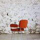 Vintage orange velvet armchair, 1970