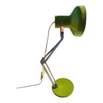Lampe vintage métal vert et chrome