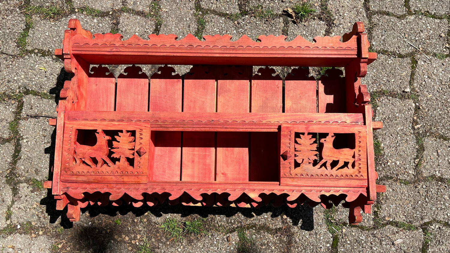 Vintage painted wood shelf