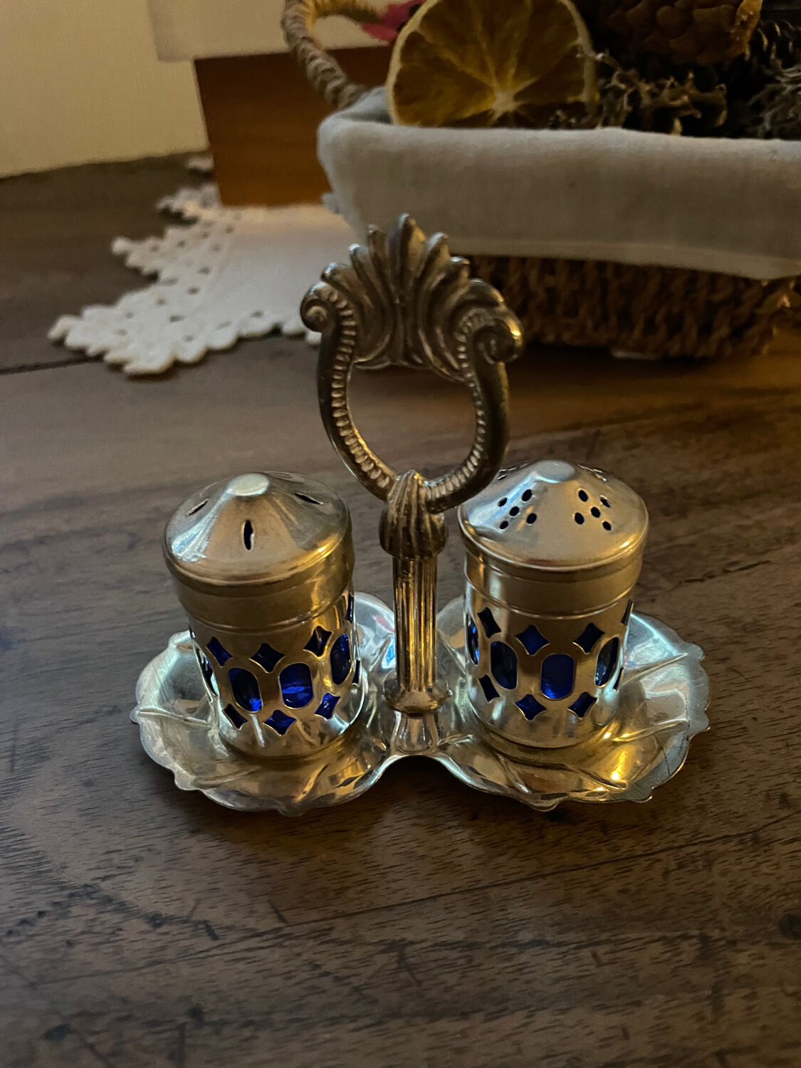 Vintage pepper shaker duo