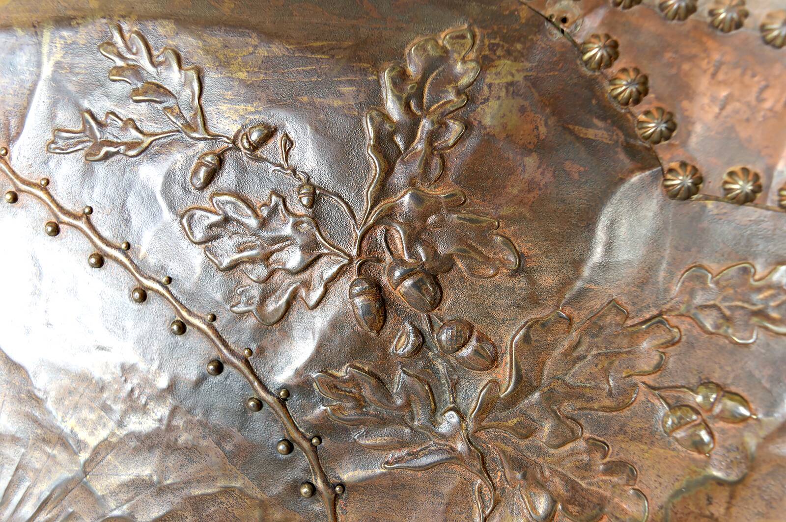 Art Nouveau mirror, "The French Rooster Triumphant over the German Eagle", 1916