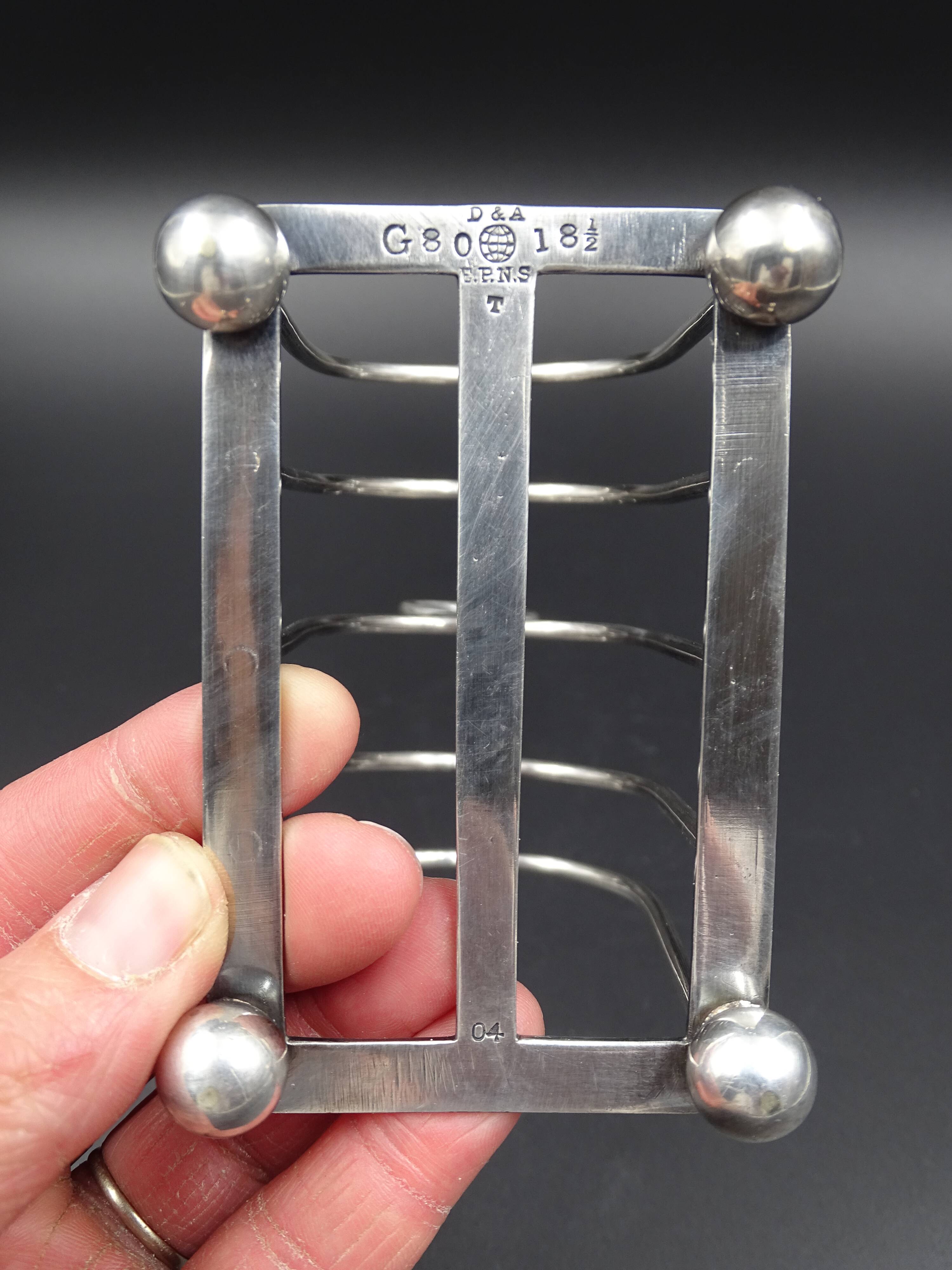 Silver metal toast carrier - circa 1940