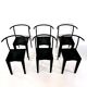 6 black Dr Glob chairs by Philippe Starck for Kartell. Italy 1988.