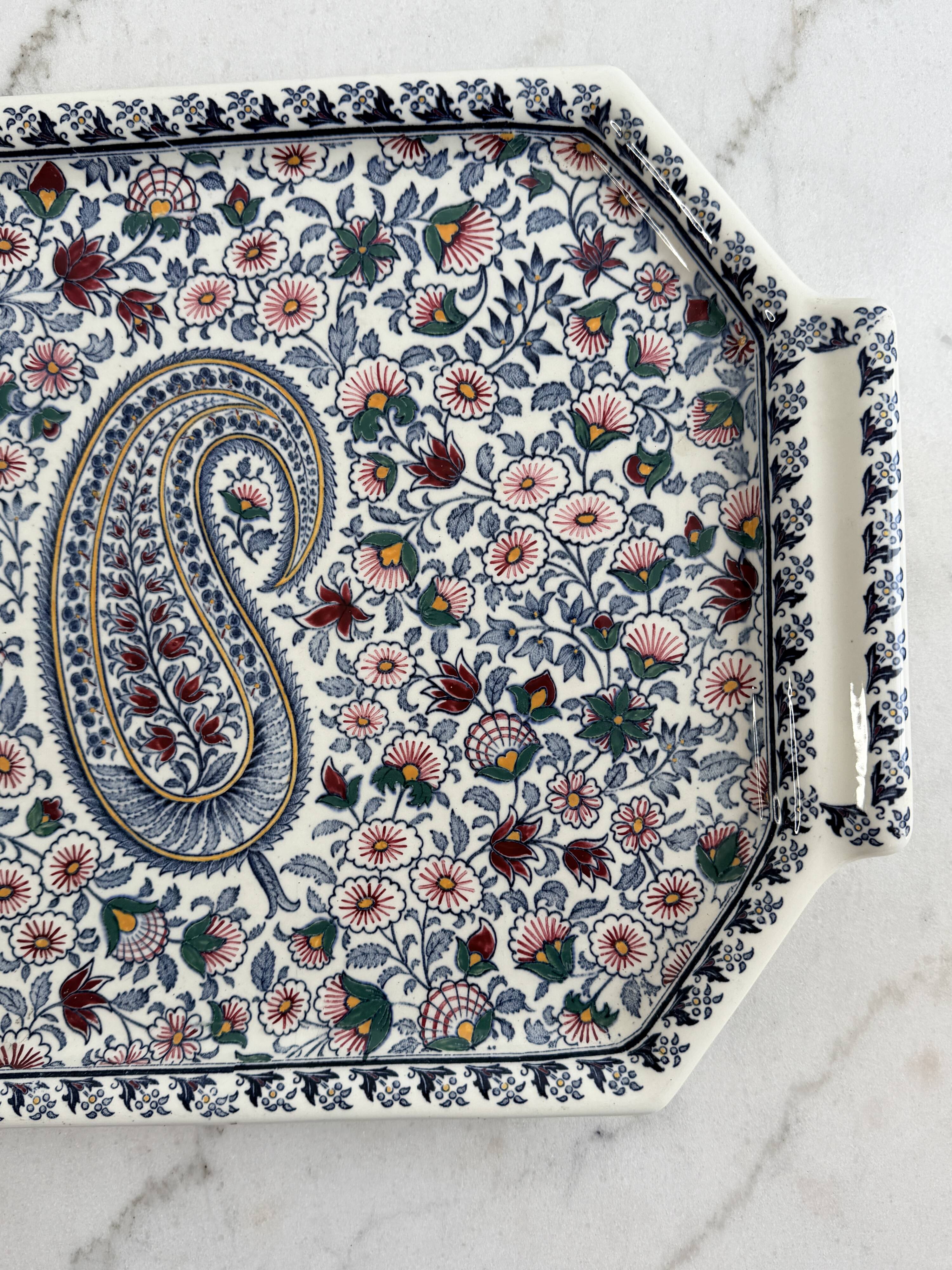 Large serving platter - Gien - Kashmir