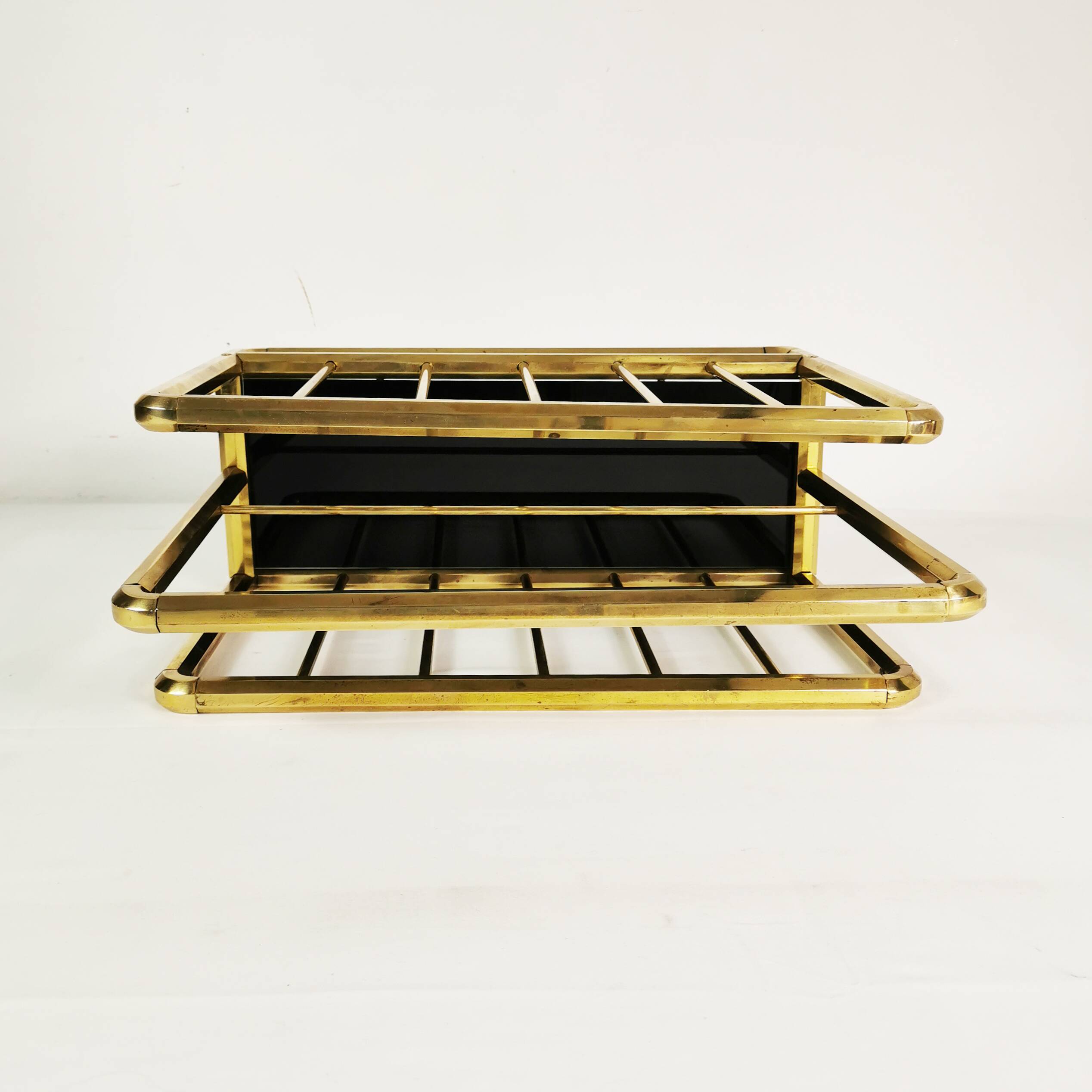 Art Deco brass newspaper rack, 1950s Germany