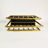 Art Deco brass newspaper rack, 1950s Germany
