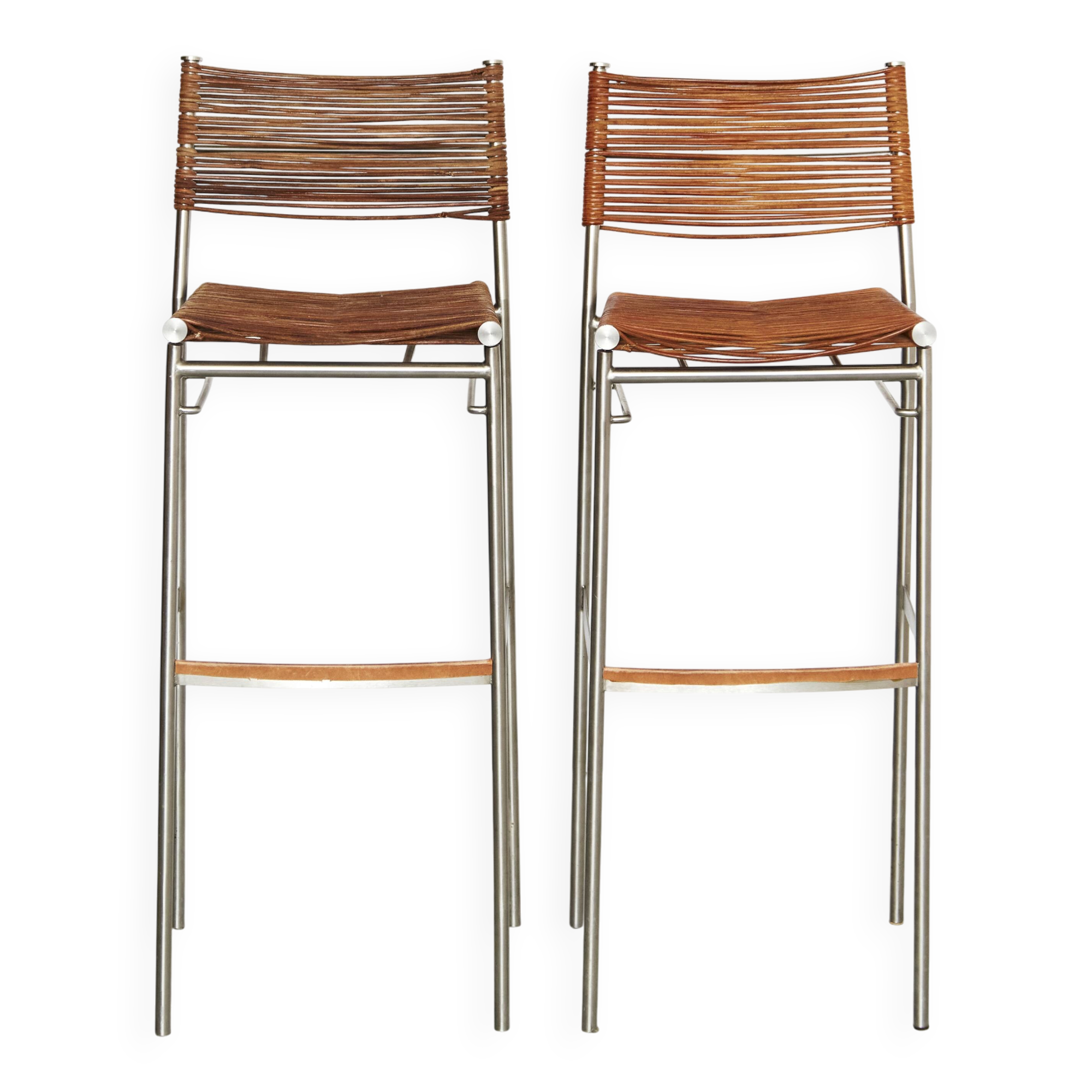 Pair of Tito Agnoli Barstools "MissB" for Pierantonio Bonacina