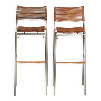 Pair of Tito Agnoli Barstools "MissB" for Pierantonio Bonacina