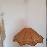 Pendant light in wicker, seventies