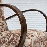 1950s, Danish artdeco armchair, furniture velour, beech wood, reupholstered