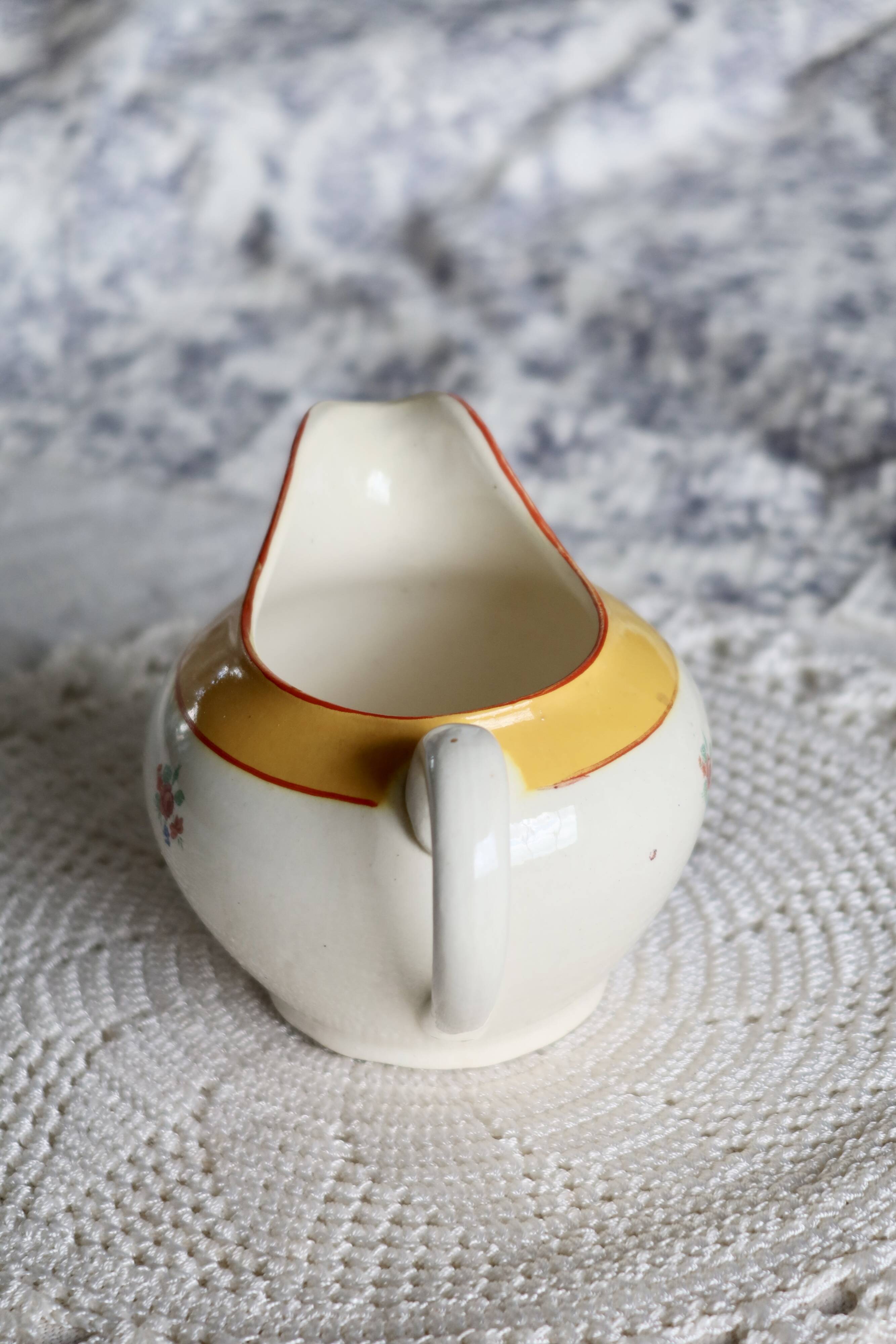 Vintage Sarreguemines porcelain milk jug – Floral motif