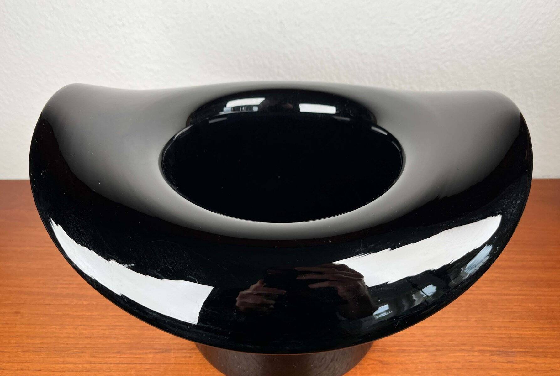 Vintage Italian vase top hat in Murano glass, 1980s.