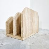 Vintage travertine magazine holder, 1970s