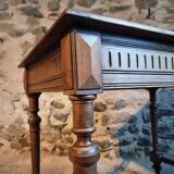 Vintage French writing table in walnut, 1930s.