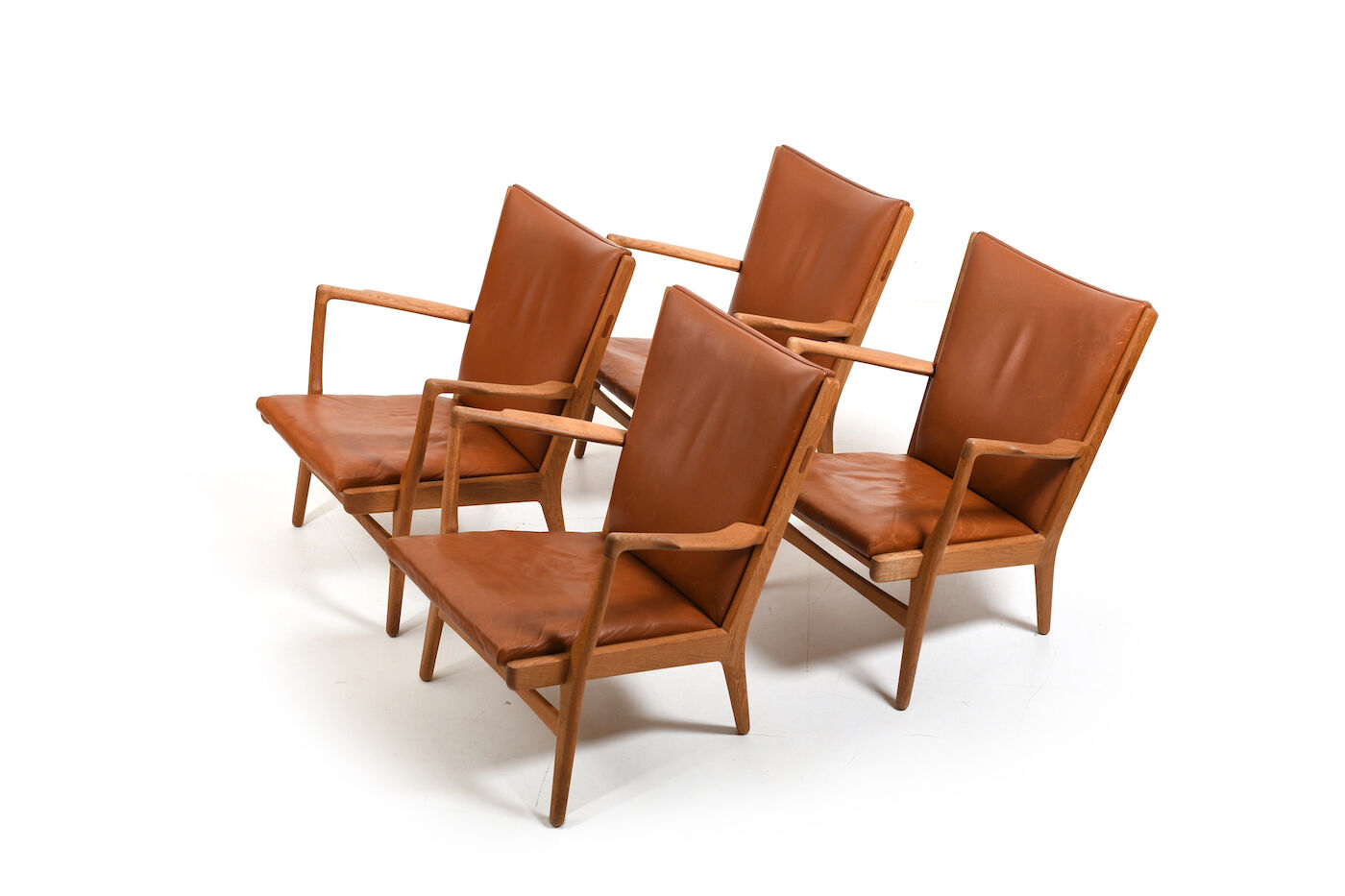 Lot de 4 fauteuils AP-16 en chêne par Hans Wegner